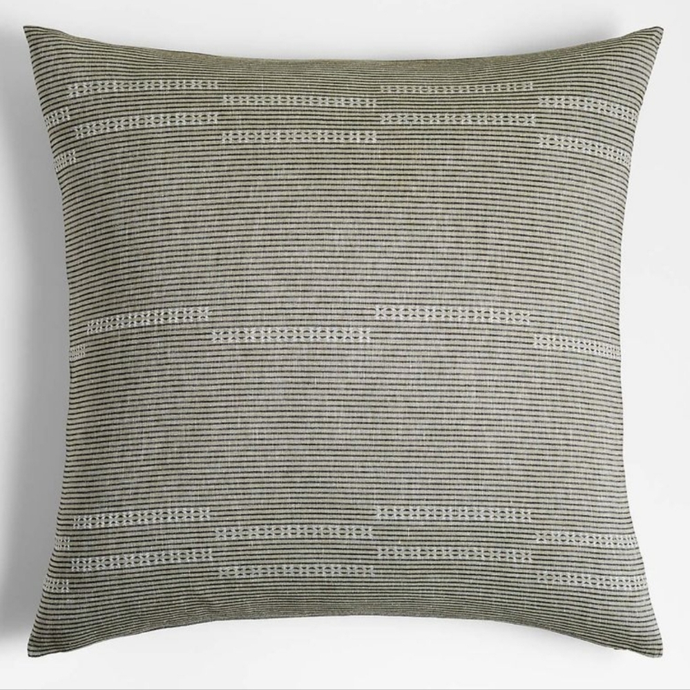 Crate And Barrel Airlie Sage Green 30” Square Pillow NWT